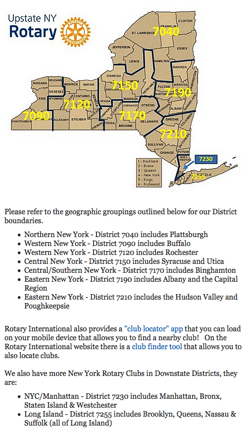 NY Rotary Districts